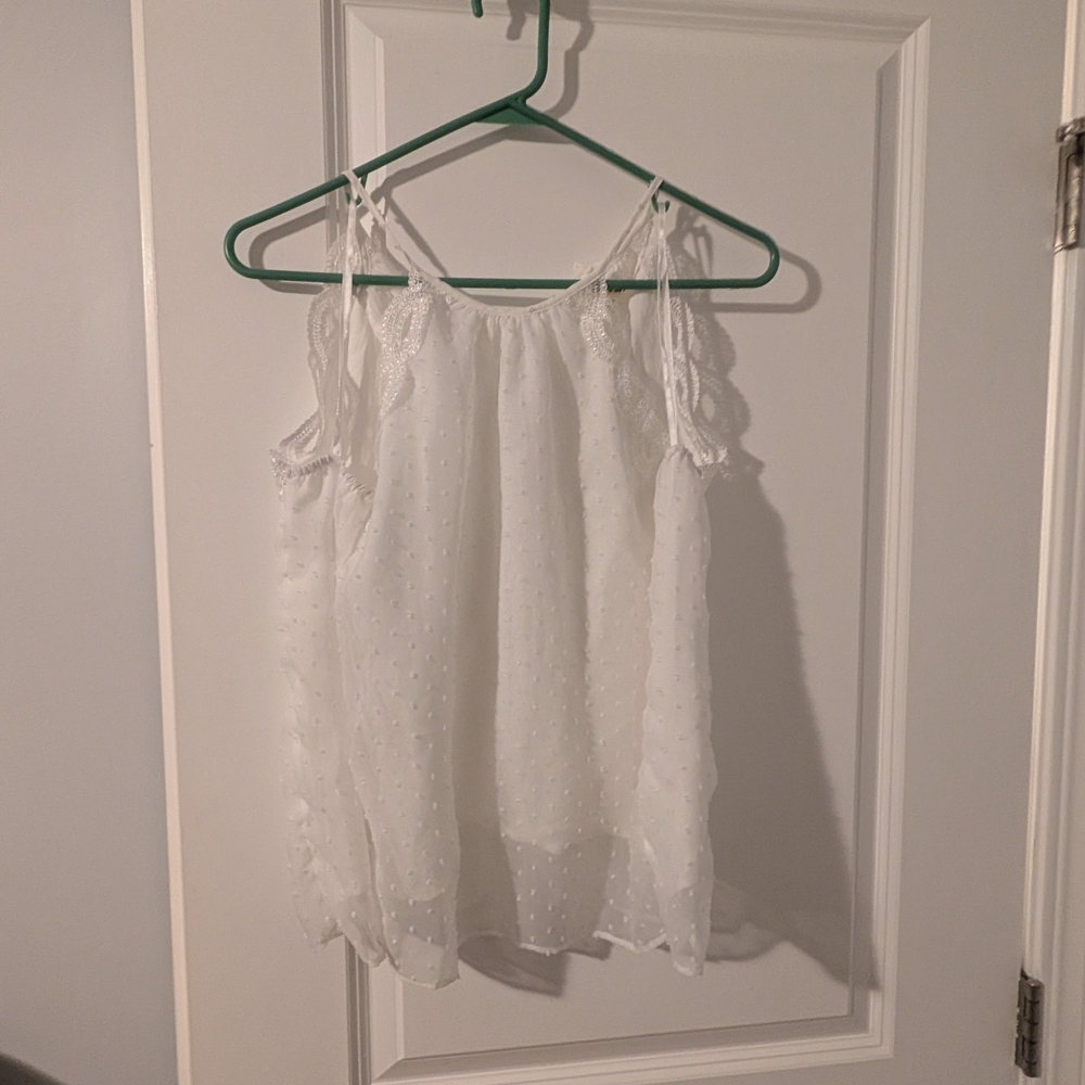 Miami White Lace Trim Top